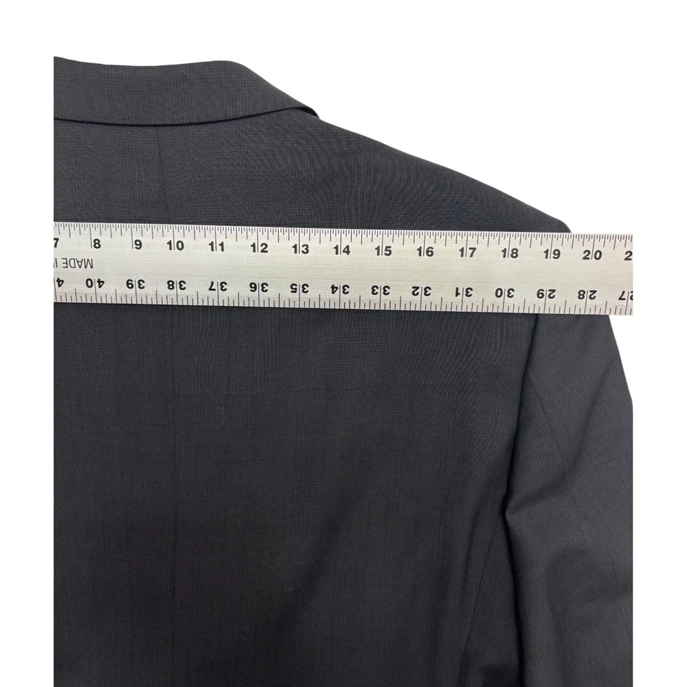 vtg Gianfranco Ruffini Italy 38R 39R 32x30 Double Breasted 2pc Suit Charcoal